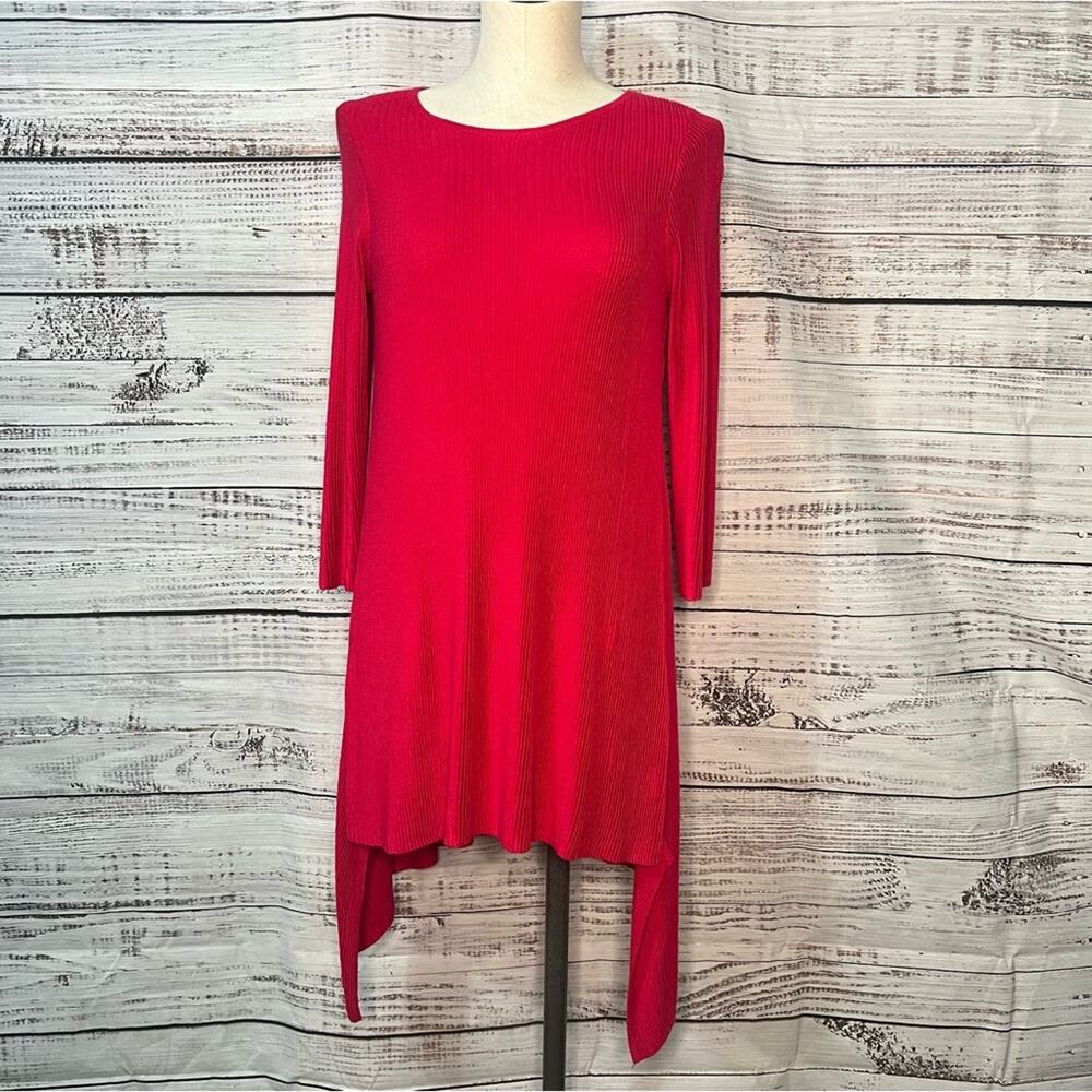 Chicos Black Label Size 0 Small High Low 100%‎ Rayon Asymmetrical Hem Sweater